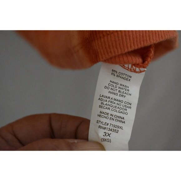 Women's Ambiance Orange Ribbed Super Soft Custom Bleach Dye Crop Tank Top Size 3 - Picture 5 of 5